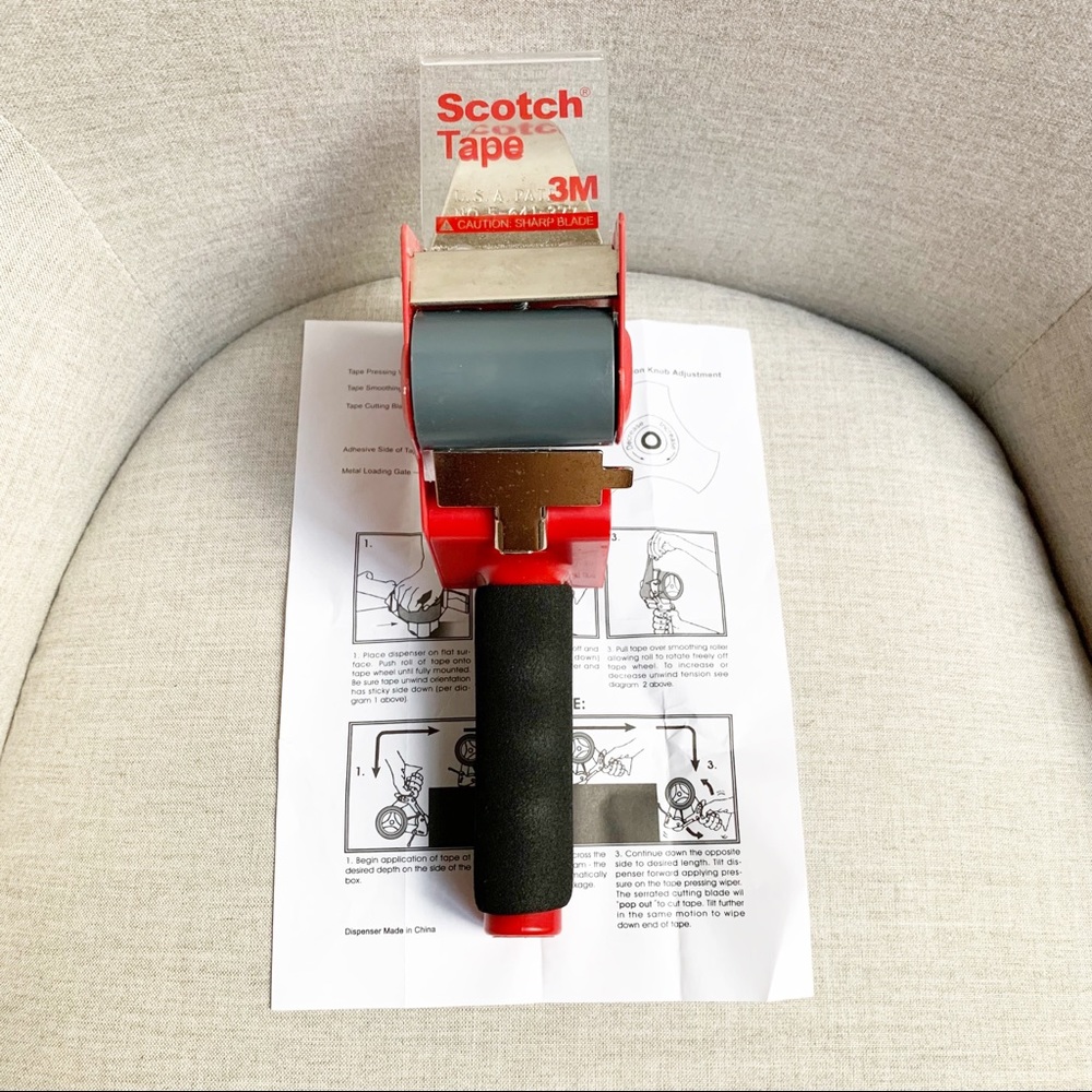 3M Carton Sealing Tape Dispenser Black/Red